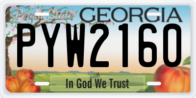 GA license plate PYW2160