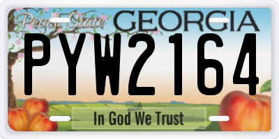 GA license plate PYW2164