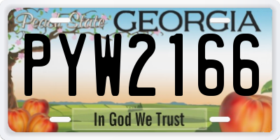 GA license plate PYW2166