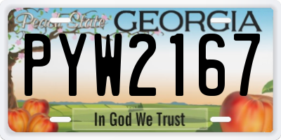 GA license plate PYW2167