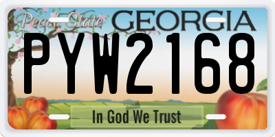GA license plate PYW2168