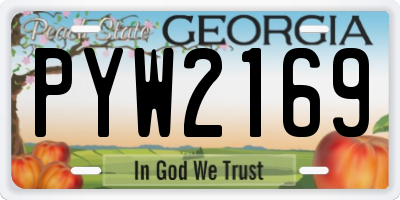 GA license plate PYW2169
