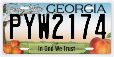 GA license plate PYW2174