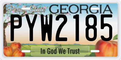 GA license plate PYW2185