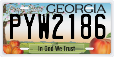 GA license plate PYW2186