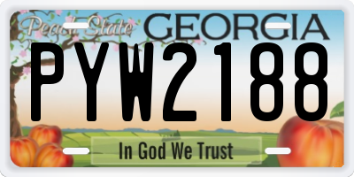 GA license plate PYW2188
