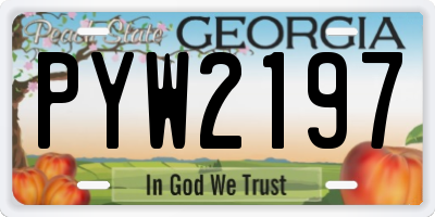GA license plate PYW2197