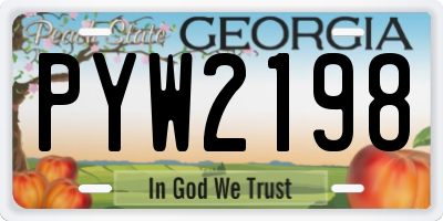 GA license plate PYW2198