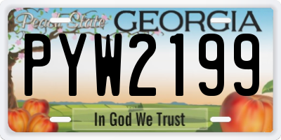GA license plate PYW2199
