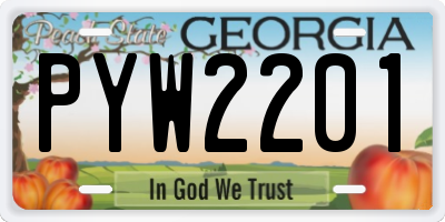 GA license plate PYW2201