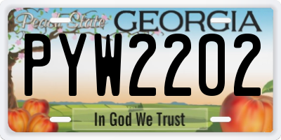 GA license plate PYW2202