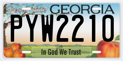 GA license plate PYW2210