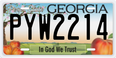 GA license plate PYW2214