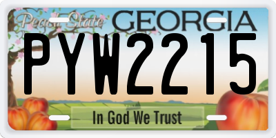 GA license plate PYW2215