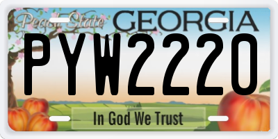 GA license plate PYW2220