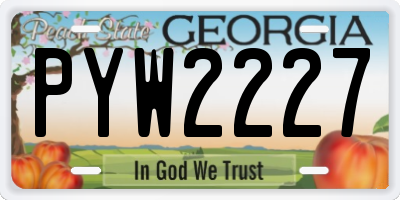 GA license plate PYW2227