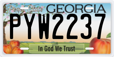 GA license plate PYW2237