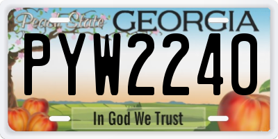 GA license plate PYW2240