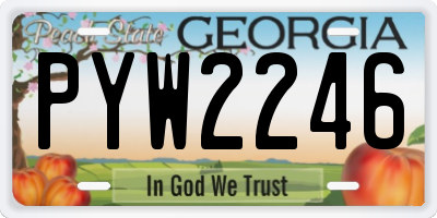 GA license plate PYW2246