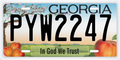 GA license plate PYW2247