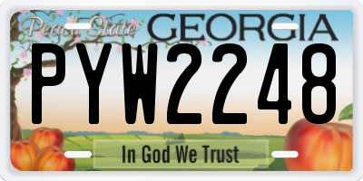 GA license plate PYW2248