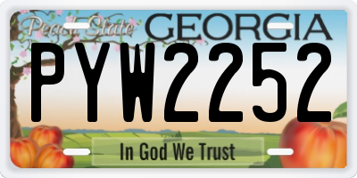 GA license plate PYW2252
