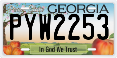 GA license plate PYW2253