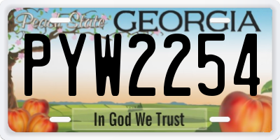 GA license plate PYW2254