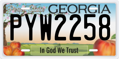 GA license plate PYW2258