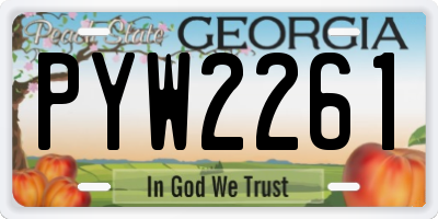 GA license plate PYW2261
