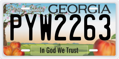 GA license plate PYW2263