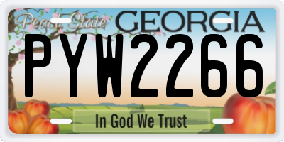GA license plate PYW2266