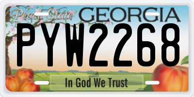 GA license plate PYW2268