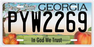 GA license plate PYW2269