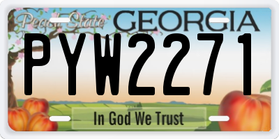 GA license plate PYW2271