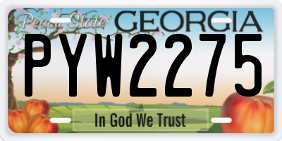 GA license plate PYW2275
