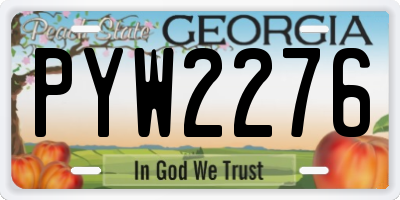 GA license plate PYW2276