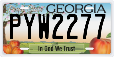 GA license plate PYW2277