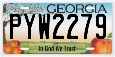GA license plate PYW2279