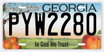 GA license plate PYW2280