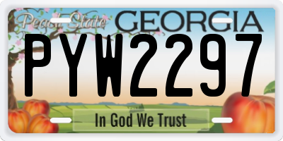 GA license plate PYW2297