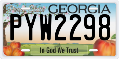 GA license plate PYW2298