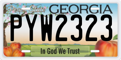 GA license plate PYW2323