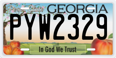 GA license plate PYW2329