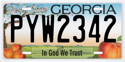 GA license plate PYW2342
