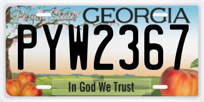 GA license plate PYW2367