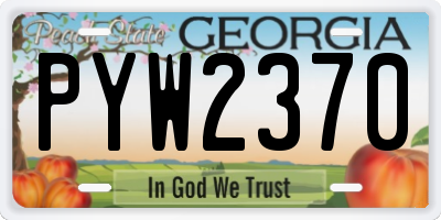 GA license plate PYW2370