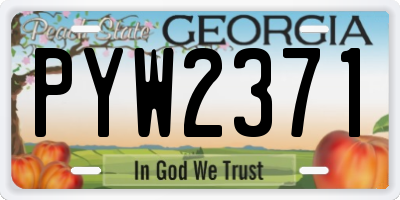 GA license plate PYW2371