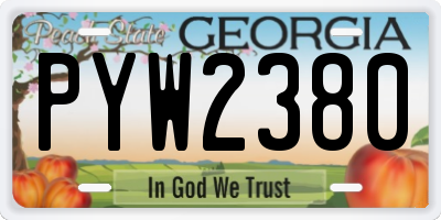 GA license plate PYW2380