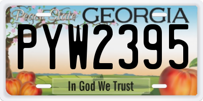 GA license plate PYW2395